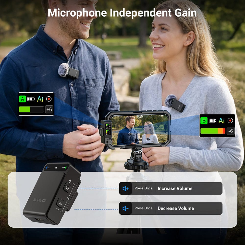 NEEWER CM36 Pro Wireless Lavalier Microphone
