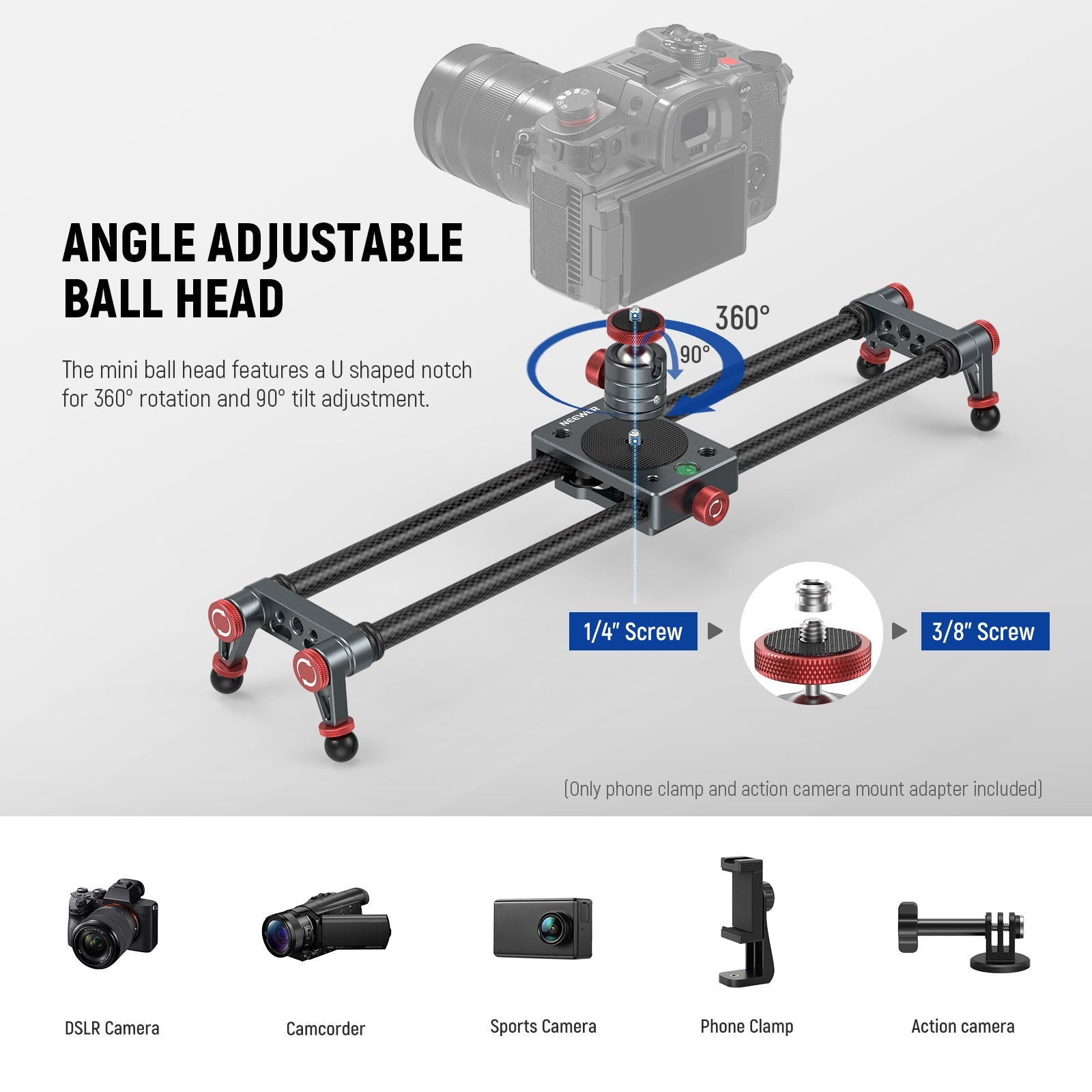 NEEWER CS1M 40cm Carbon Fiber Camera Slider