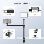NEEWER DS-024 Overhead Camera Desk Stand with Boom Arm