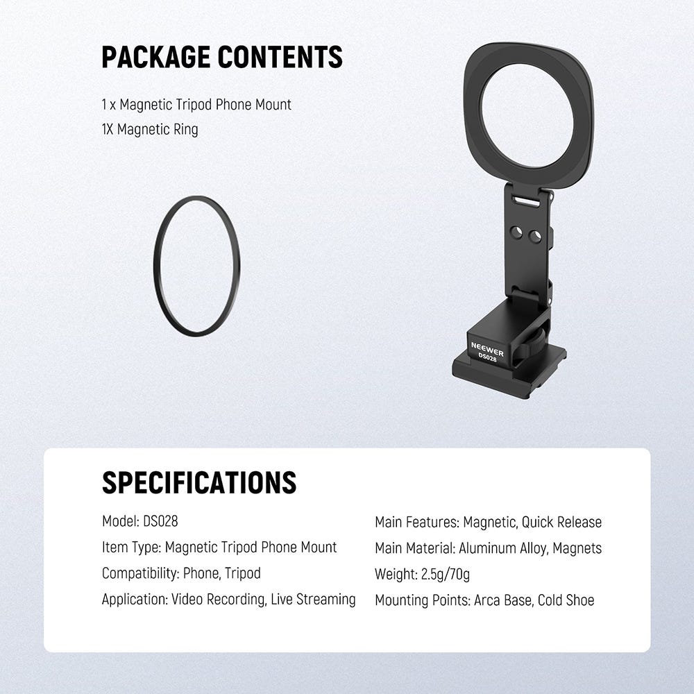 NEEWER DS-028 Magnetic Phone Mount with Arca Plate