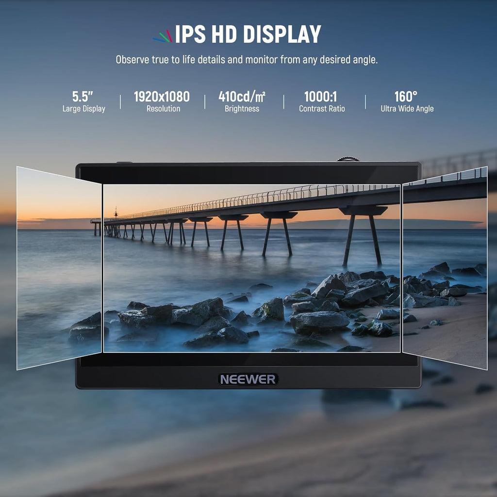 NEEWER F500 5.5" Camera Field Monitor with NP-F550 Battery