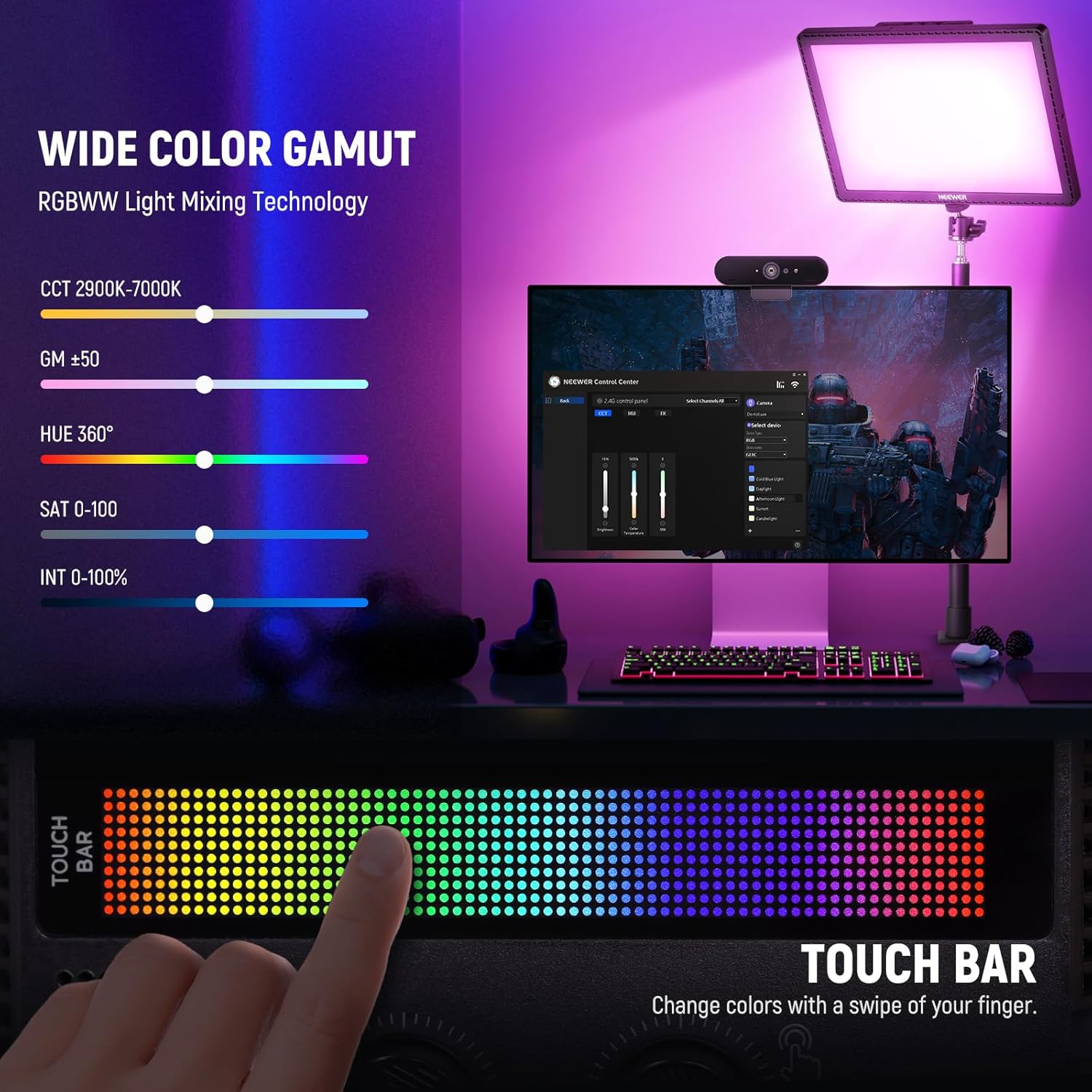 NEEWER GL1C RGB Game Panel Light