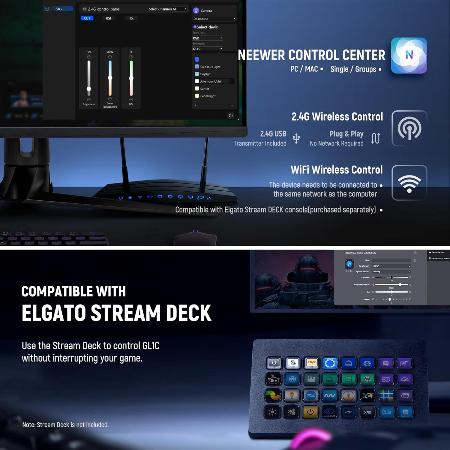 NEEWER GL1C RGB Game Panel Light