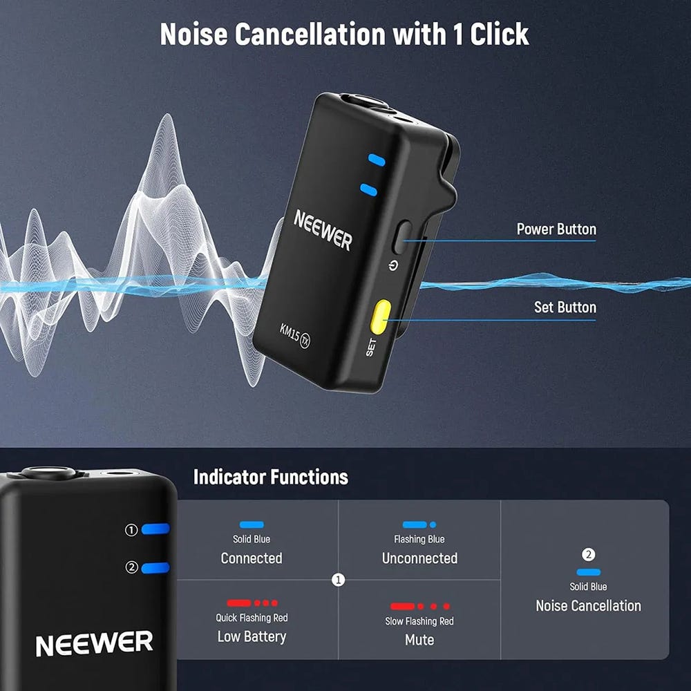 NEEWER KM15 Wireless Lavalier Microphone
