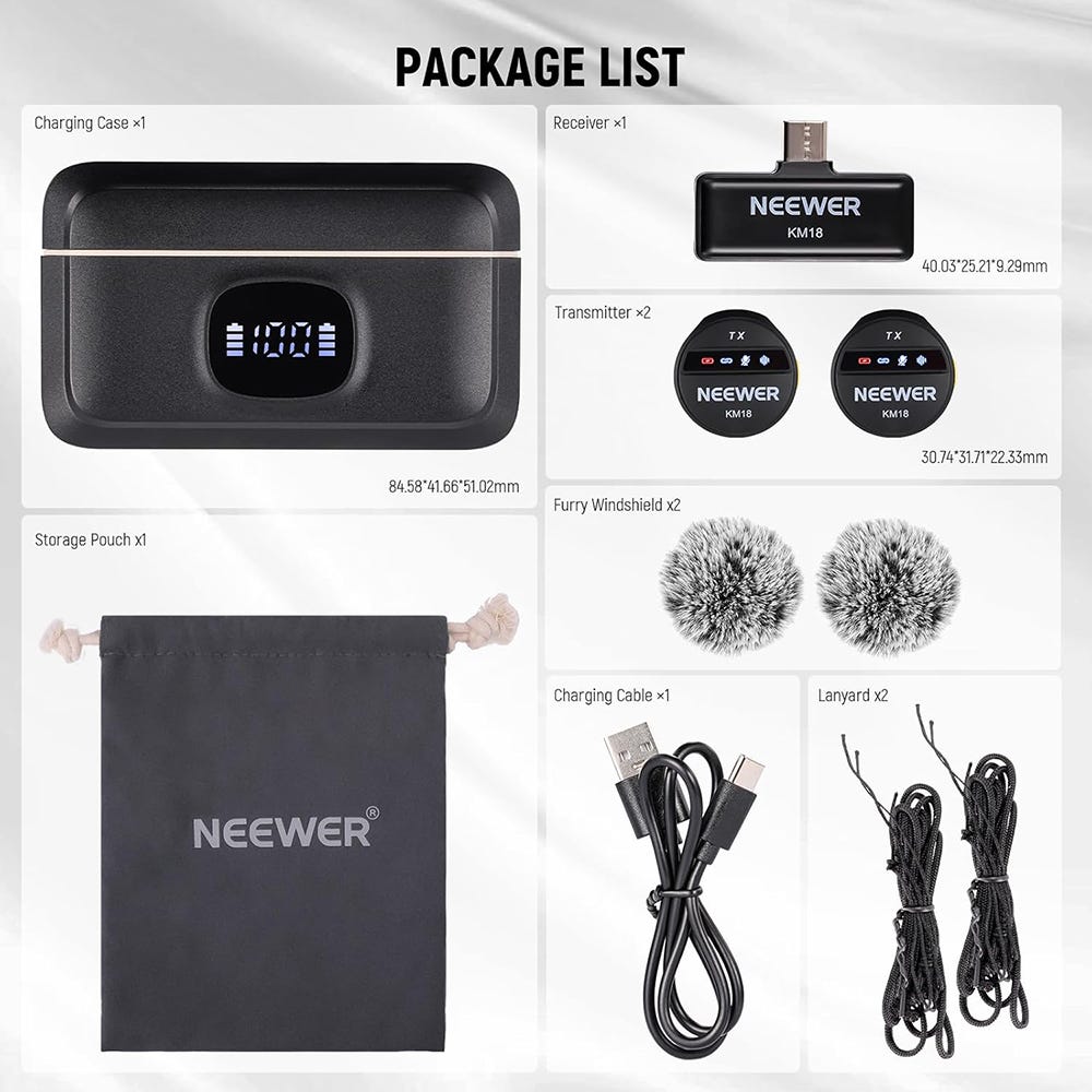 NEEWER KM18 Wireless Lavalier Microphone