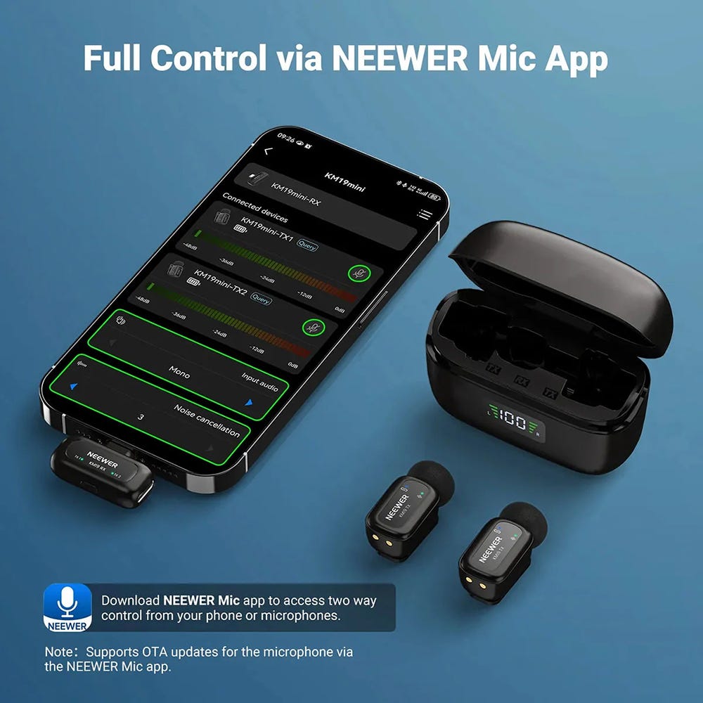 NEEWER KM19 Lightweight Wireless Lavalier Microphone