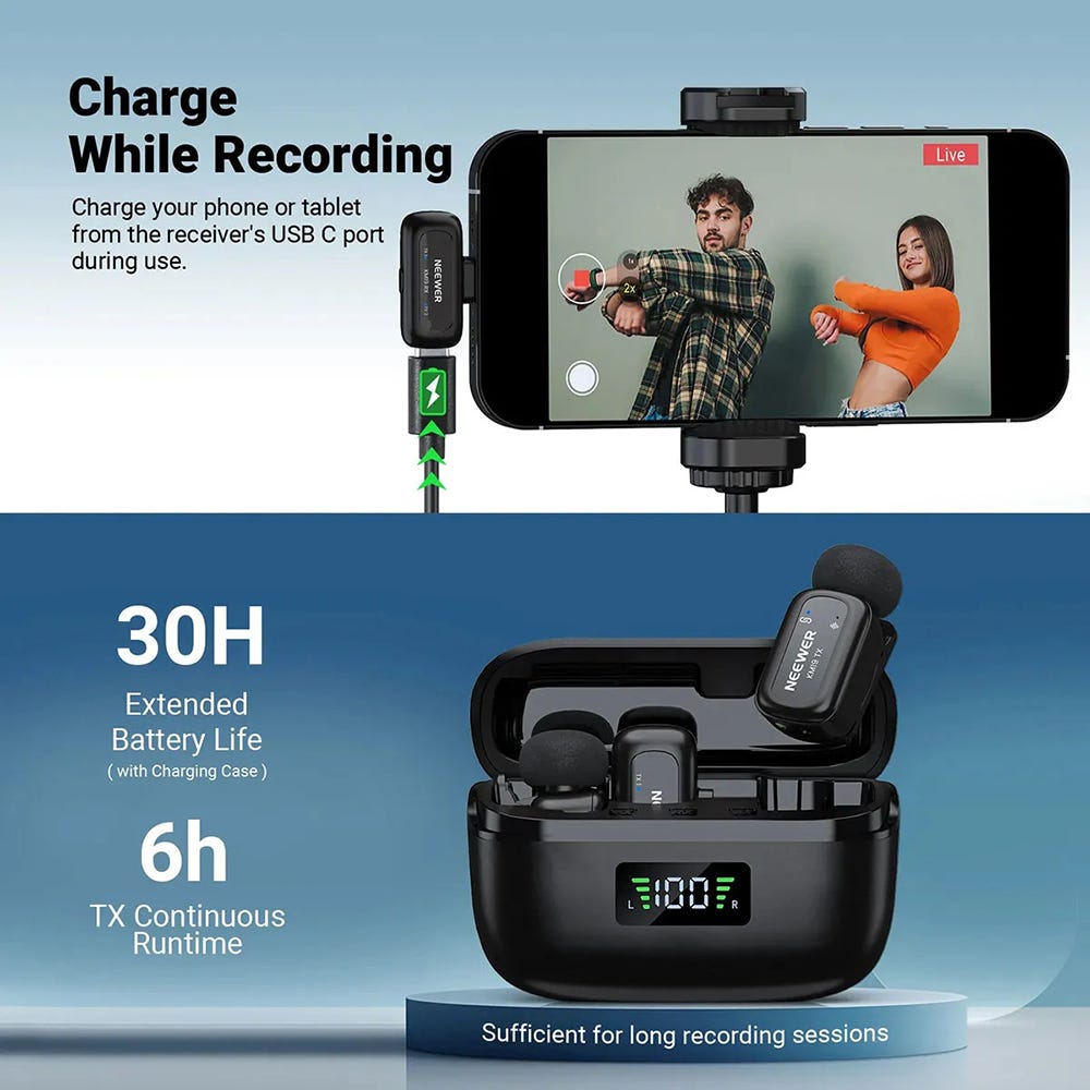 NEEWER KM19 Lightweight Wireless Lavalier Microphone