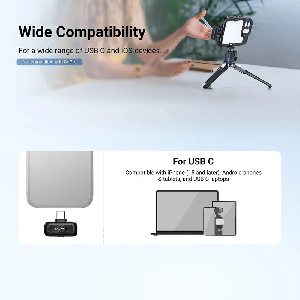 NEEWER KM19 Lightweight Wireless Lavalier Microphone