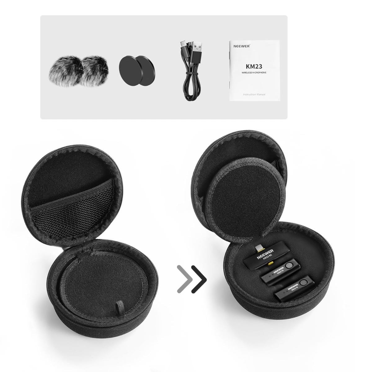 NEEWER KM23 Wireless USB-C Lavalier Microphone