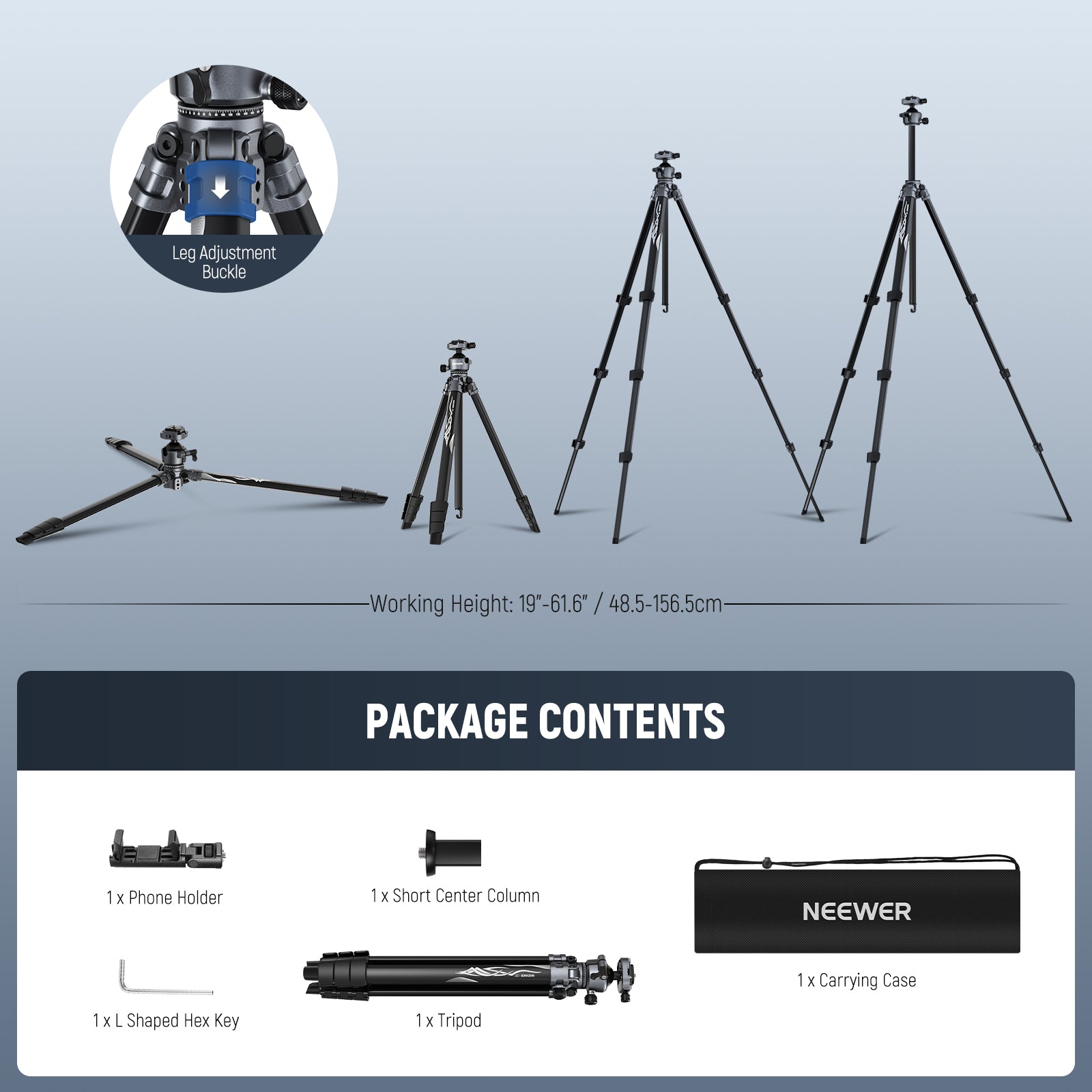 NEEWER LITETRIP LT07 Aluminium Travel Tripod
