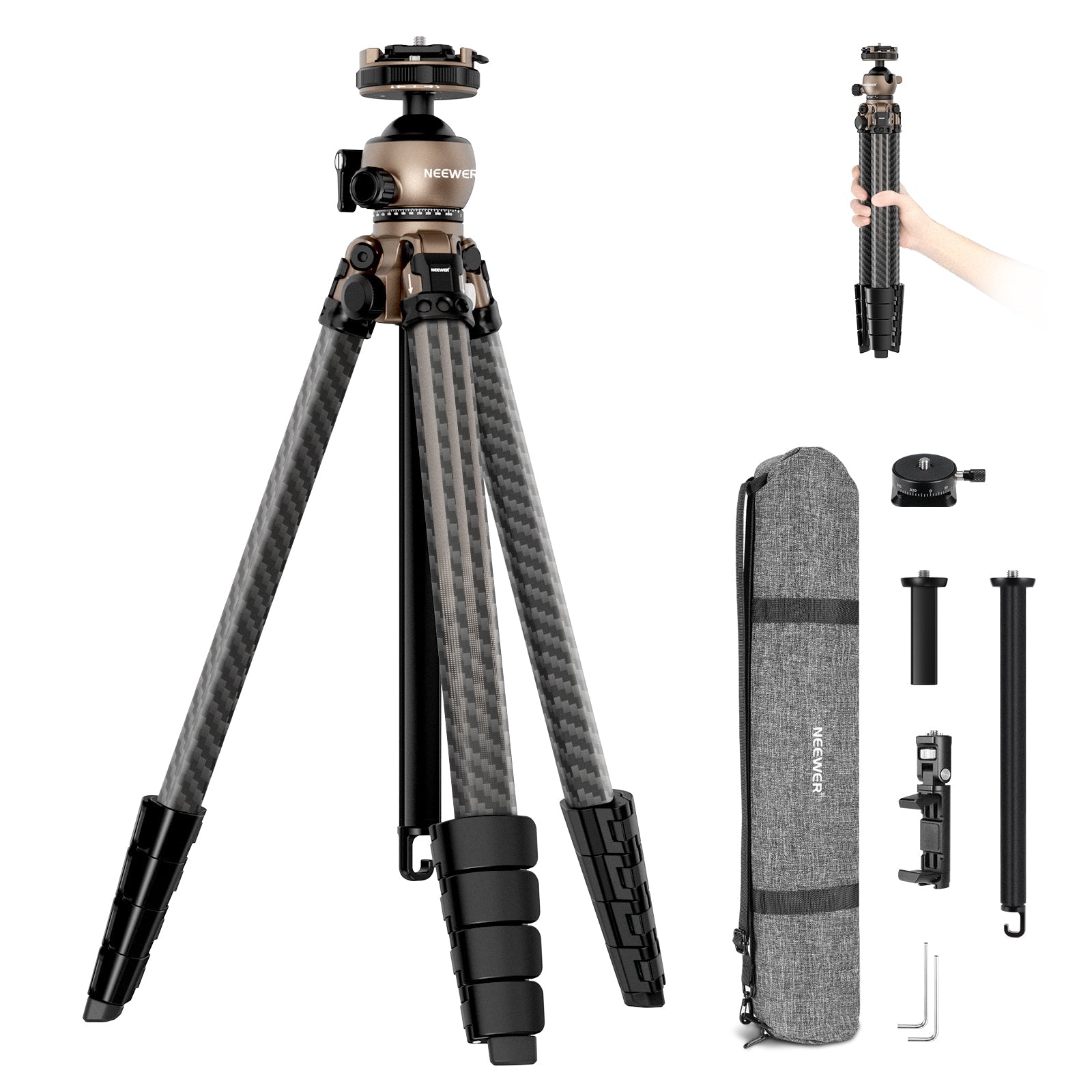 NEEWER LITETRIP LT35 Carbon Fiber Travel Tripod