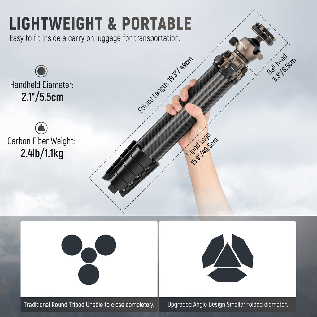 NEEWER LITETRIP LT35 Carbon Fiber Travel Tripod