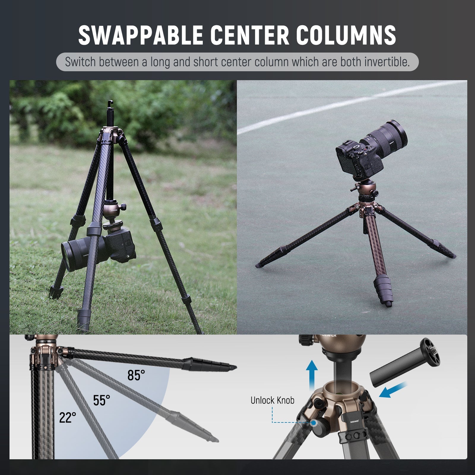 NEEWER LITETRIP LT35 Carbon Fiber Travel Tripod