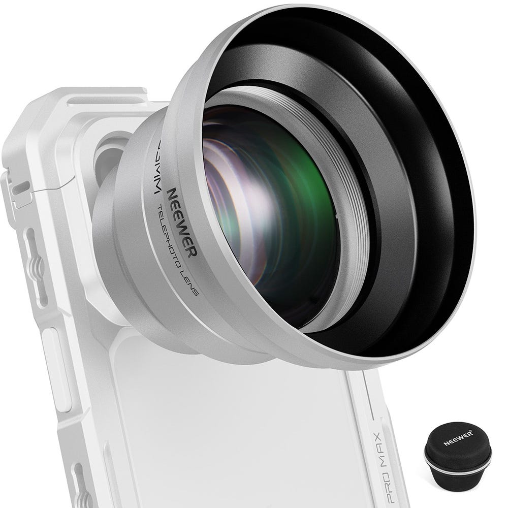 NEEWER LS-66 65mm HD Telephoto Phone Lens for 17mm Thread - Silver