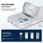 NEEWER LS-66 65mm HD Telephoto Phone Lens for 17mm Thread - Silver