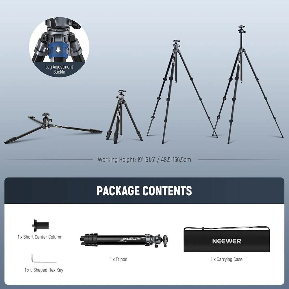NEEWER LT07 1.55m Aluminium Travel Tripod