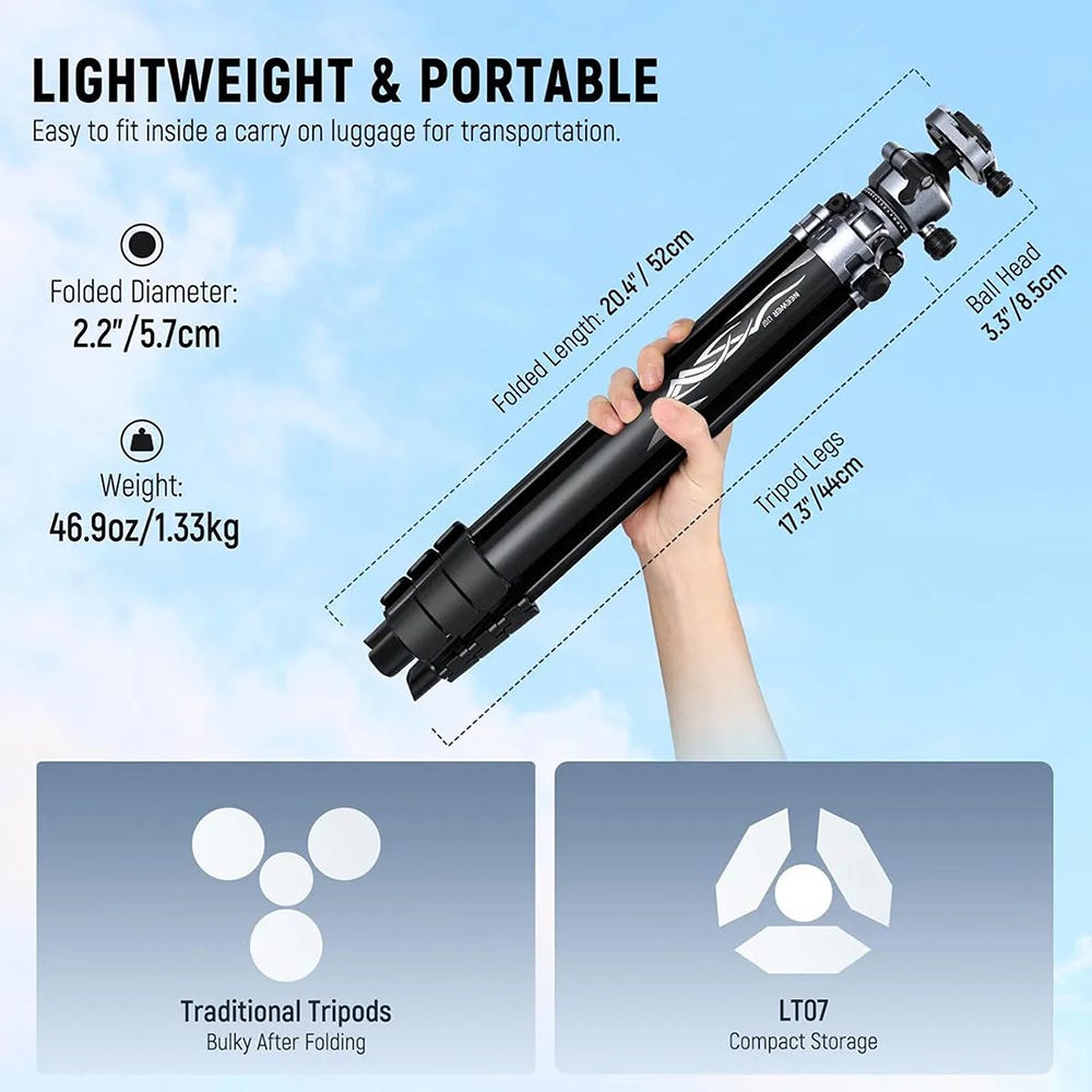 NEEWER LT07 1.55m Aluminium Travel Tripod