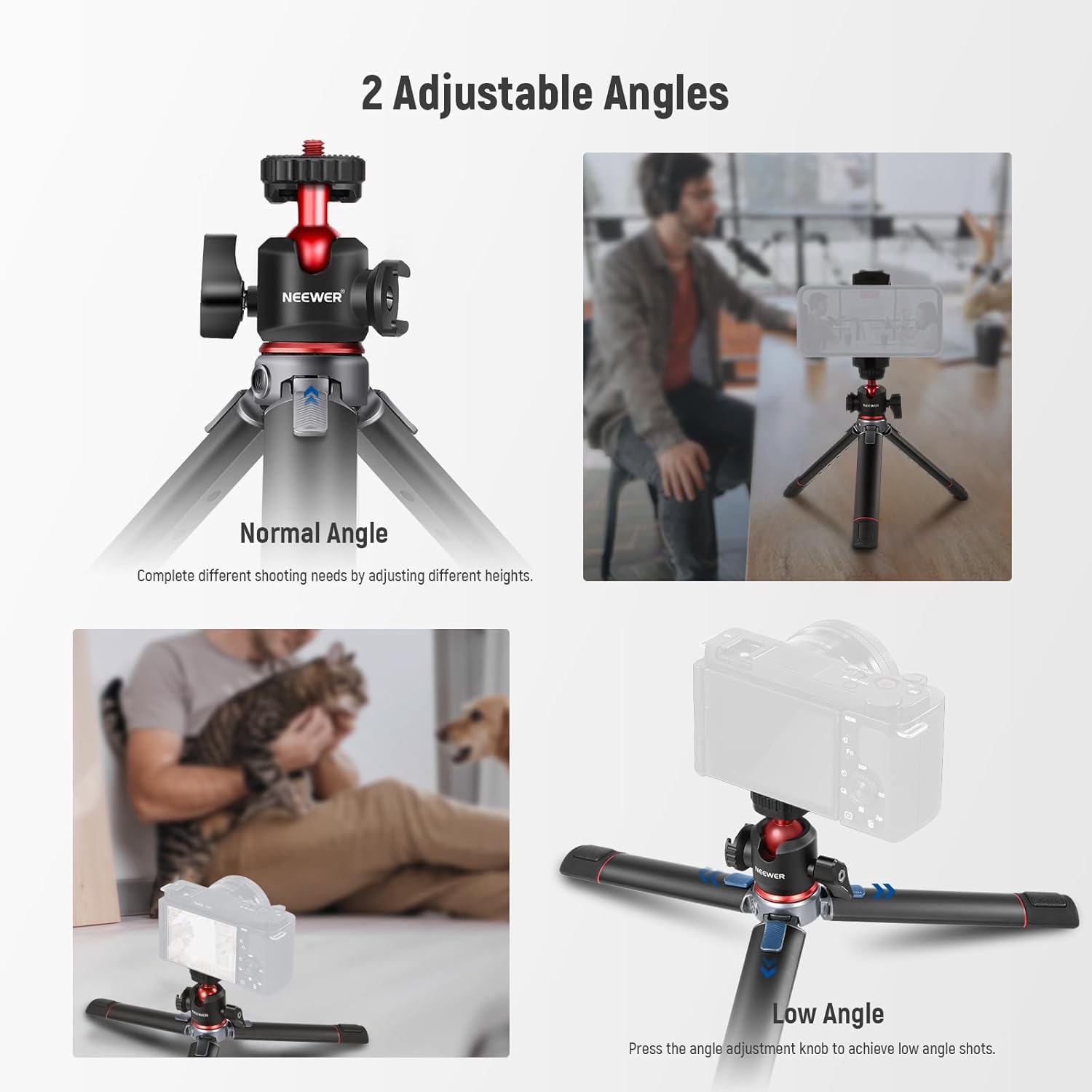 NEEWER Mini Tripod with Ball Head and Cold Shoe