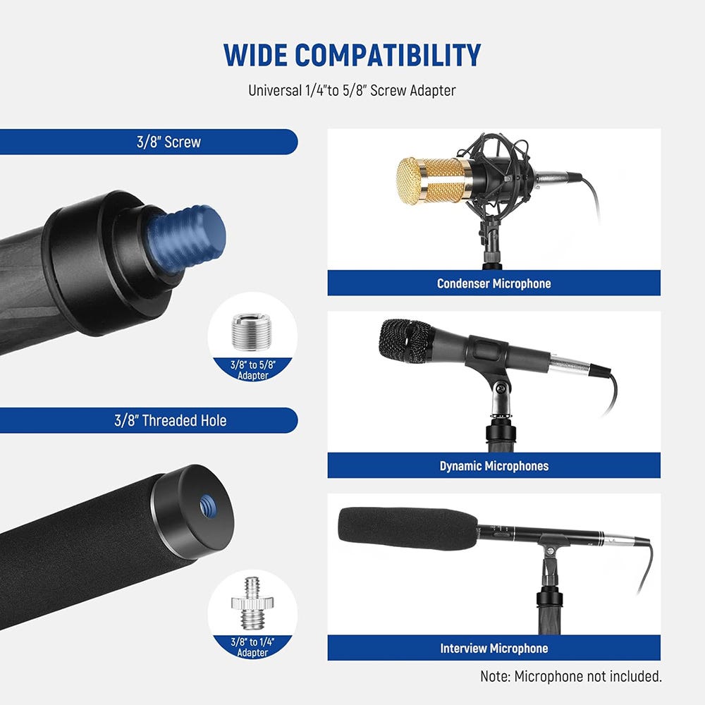 NEEWER MS-300CB 300cm Carbon Fiber Microphone Boom Arm