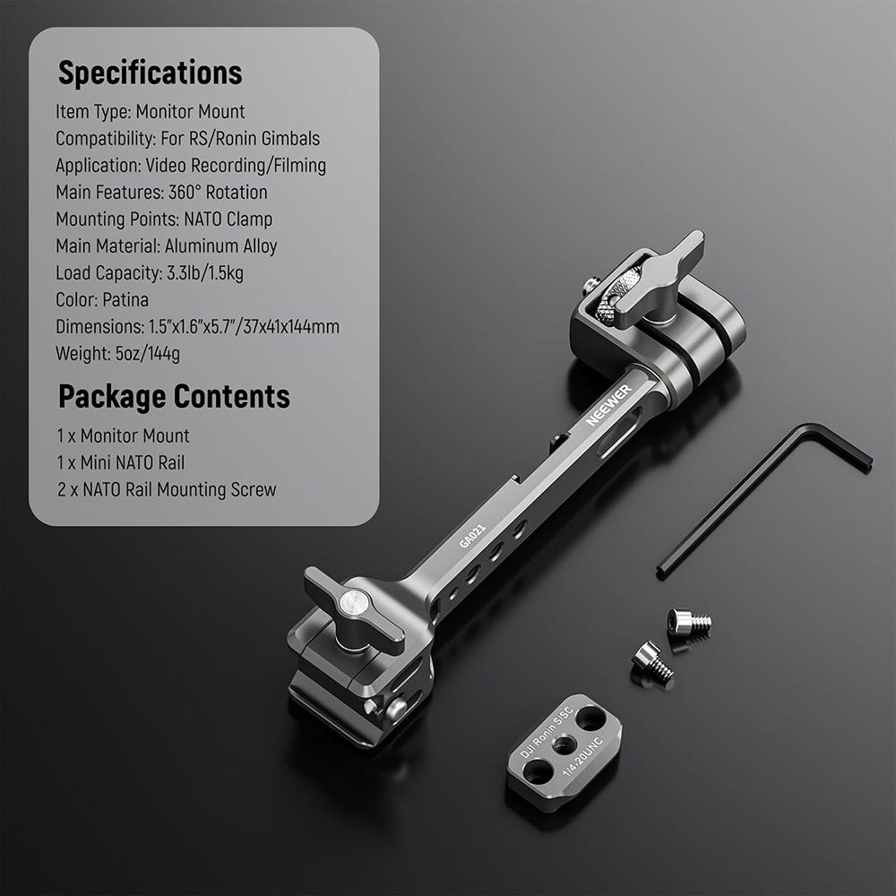 NEEWER NATO Monitor Mount for DJI RS Gimbals