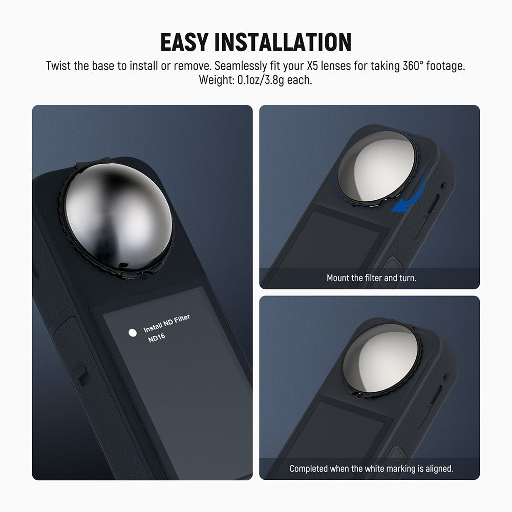 NEEWER ND16 Filters for Insta360 X5 - 2 Pack