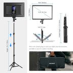 NEEWER NL-192AI LED Video Light with Light Stand - 2 Pack