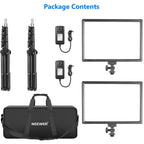 NEEWER NL-192AI LED Video Light with Light Stand - 2 Pack