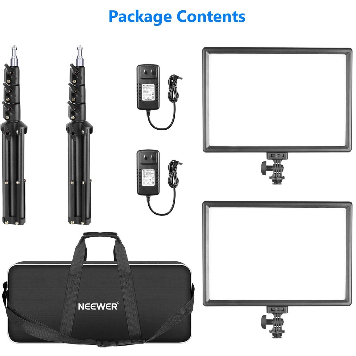 NEEWER NL-192AI LED Video Light with Light Stand - 2 Pack