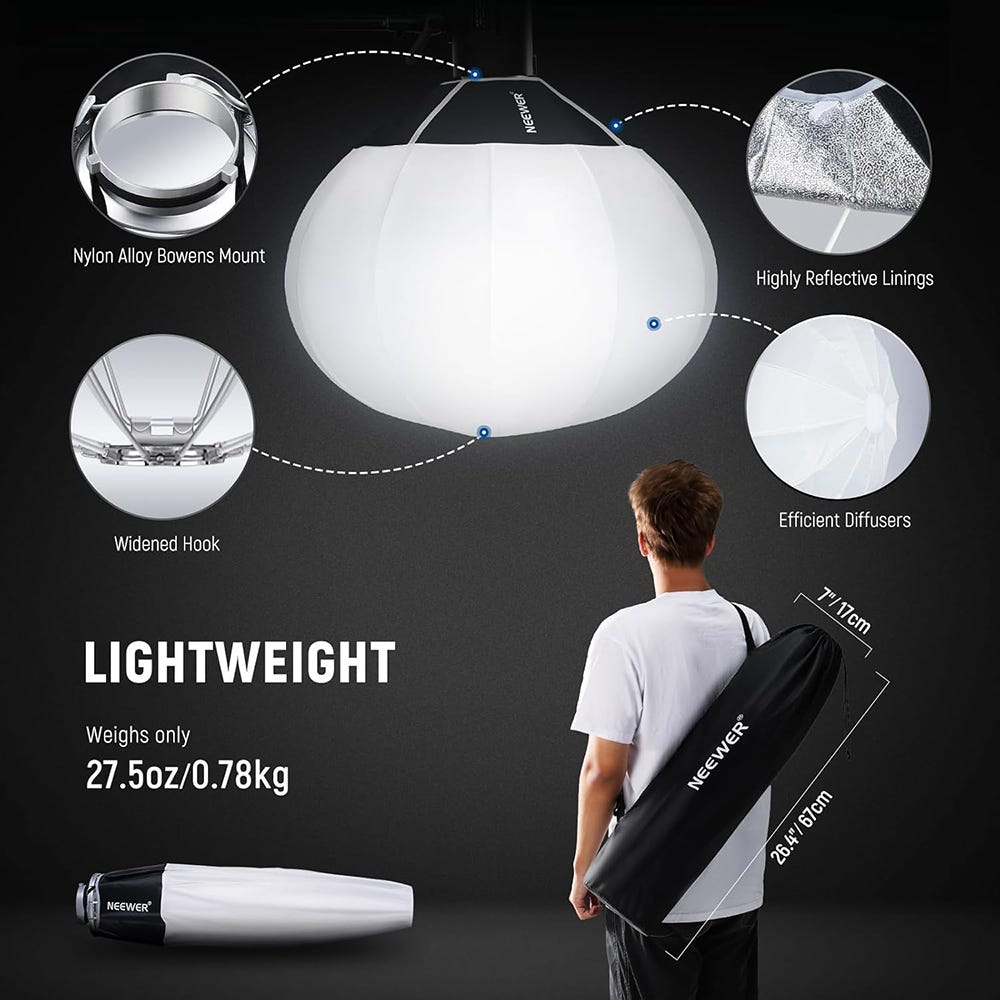 NEEWER NS20L 50cm Quick Release Lantern Bowens Mount Softbox
