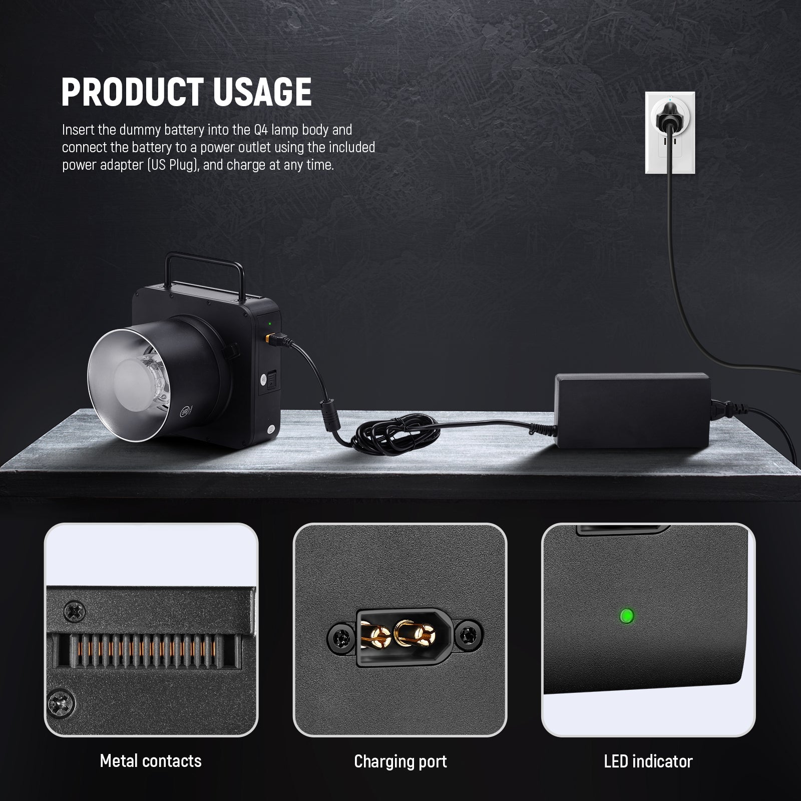 NEEWER NT-Q4 AC Power Adapter Kit