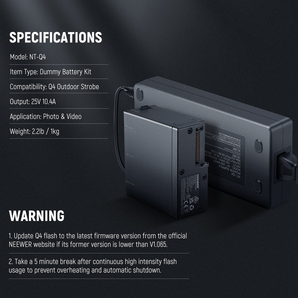 NEEWER NT-Q4 AC Power Adapter Kit