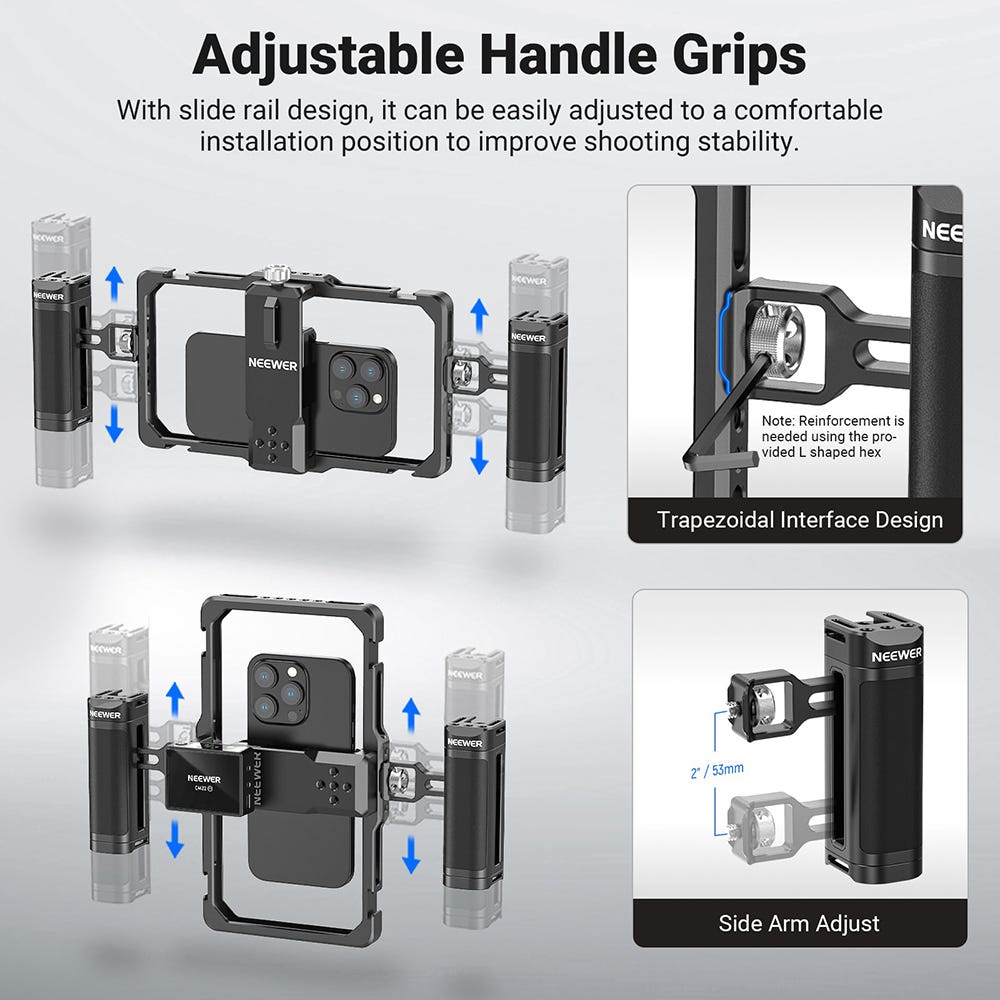 NEEWER PA-009 Upgraded Universal Phone Video Rig with Handles