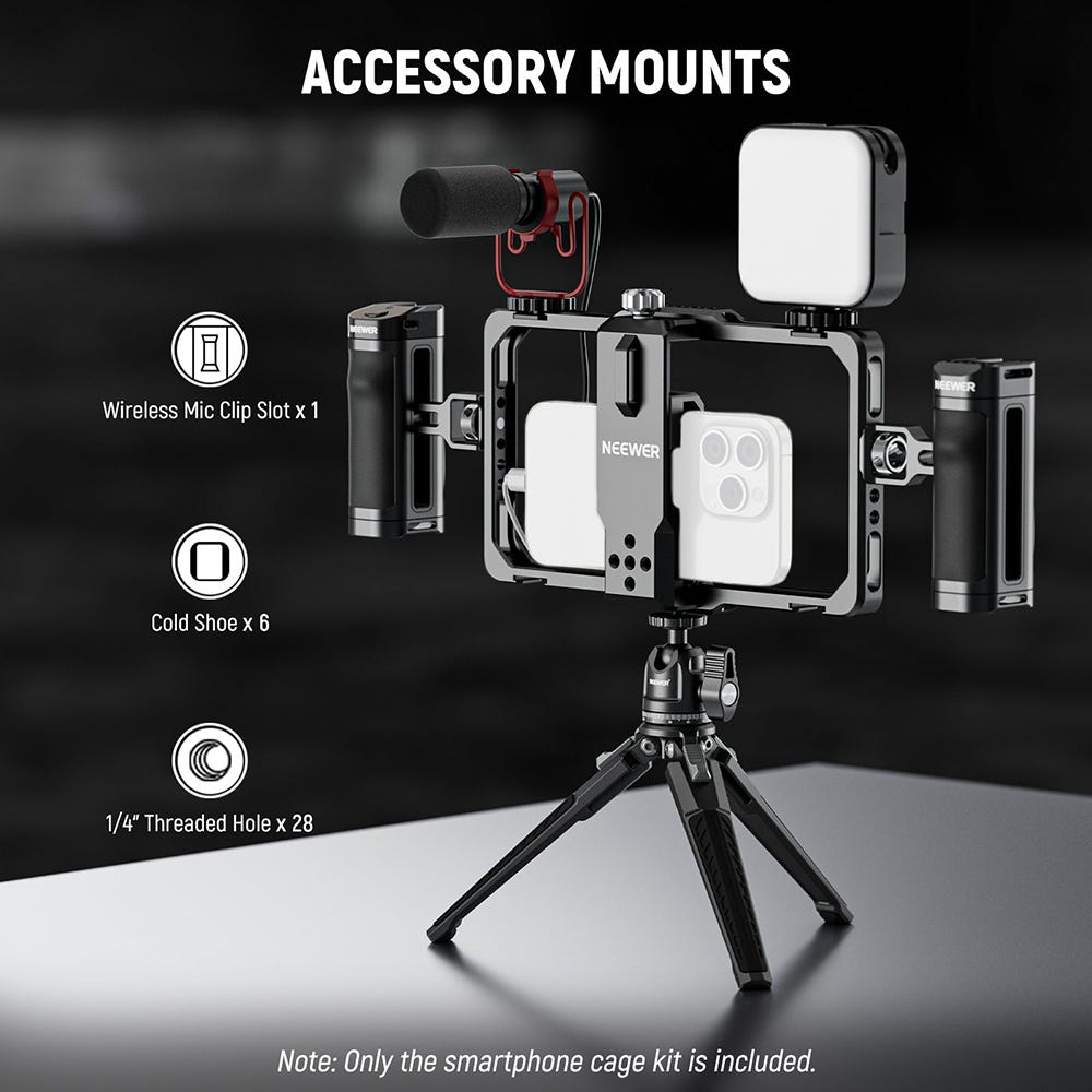 NEEWER PA-009E Universal Phone Video Rig with Bluetooth and Handles