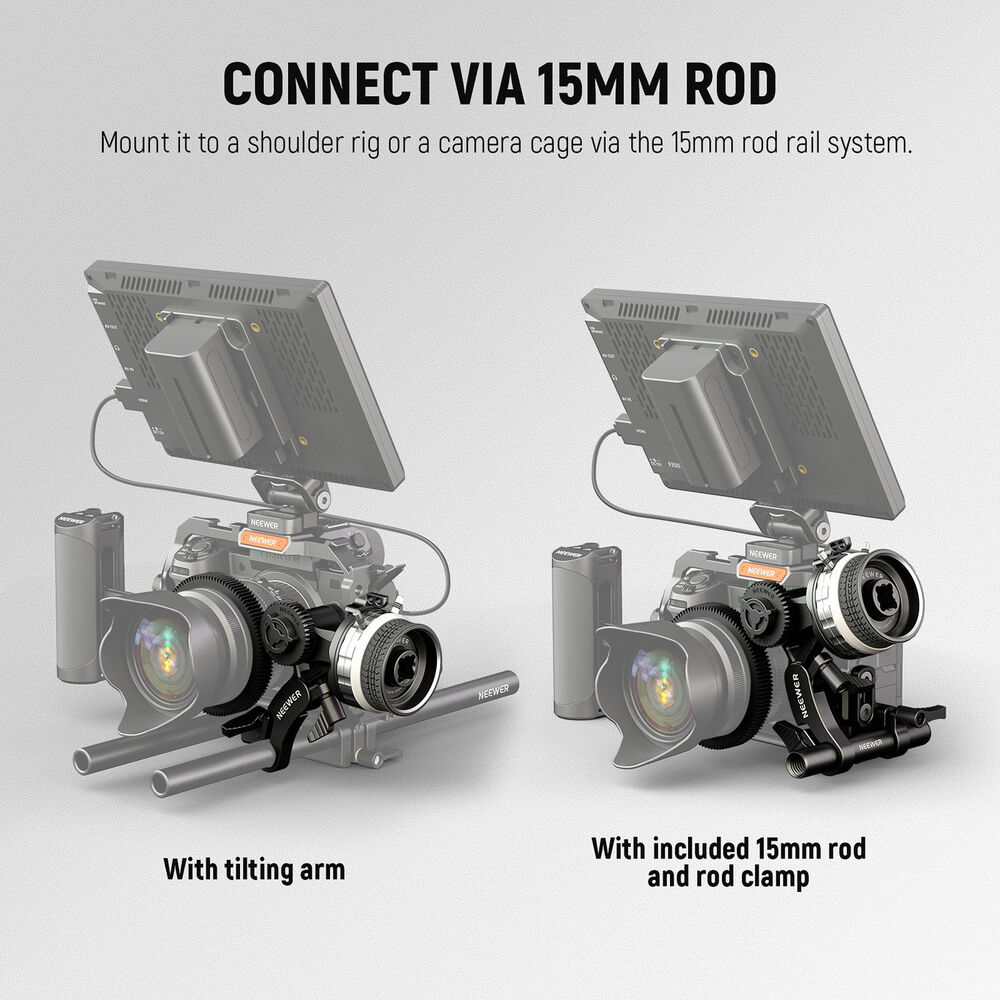 NEEWER PG001 Mini Follow Focus with AB stops & 15mm Rod Clamp