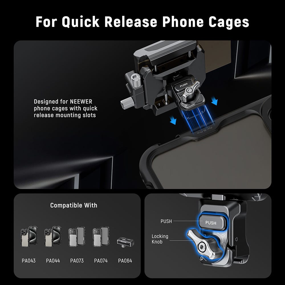 NEEWER Portable SSD Clamp Holder for Phone Cage