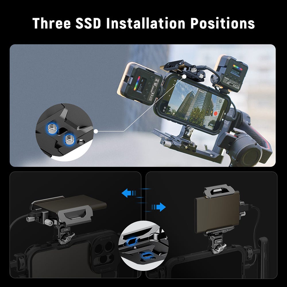 NEEWER Portable SSD Clamp Holder for Phone Cage
