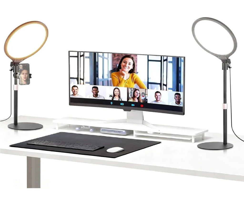 NEEWER R10 Desktop Ring Light with Light Stand and Phone Holder - 2 Pack