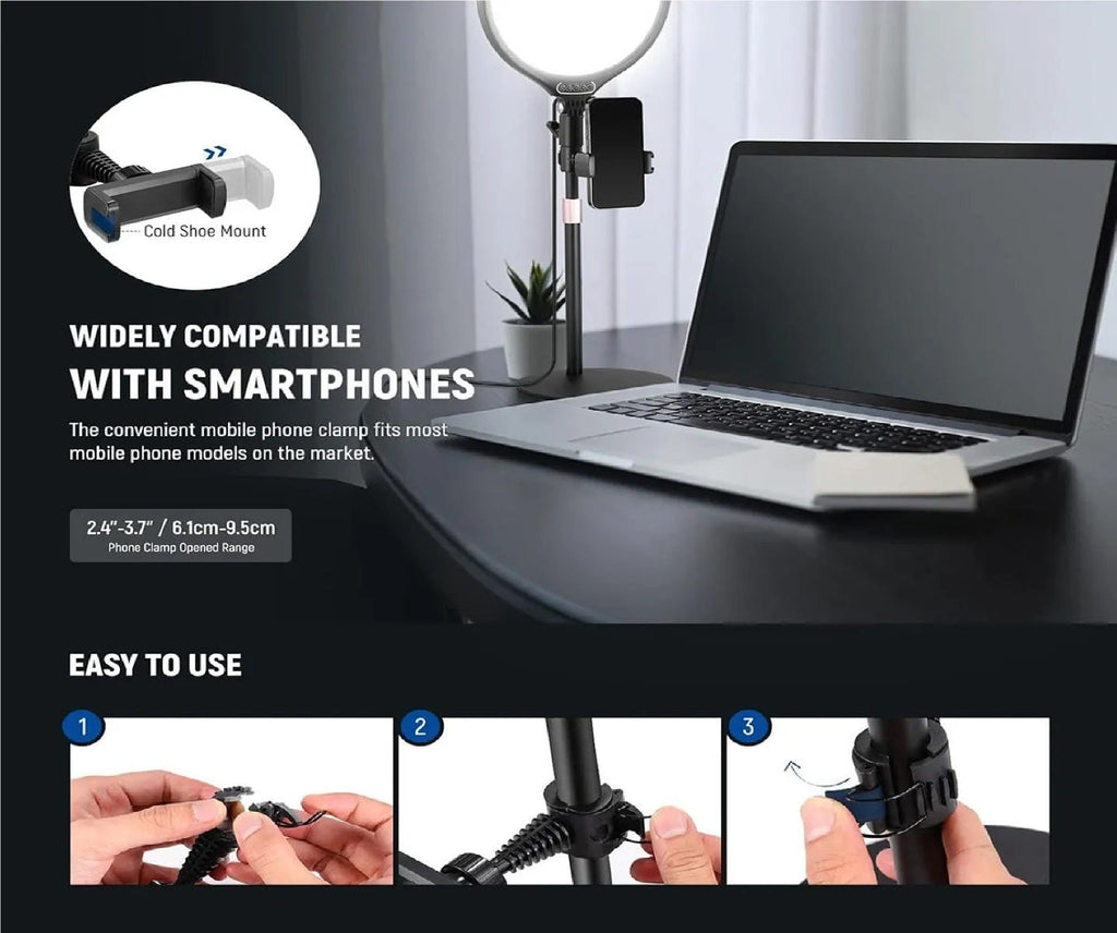 NEEWER R10 Desktop Ring Light with Light Stand and Phone Holder - 2 Pack