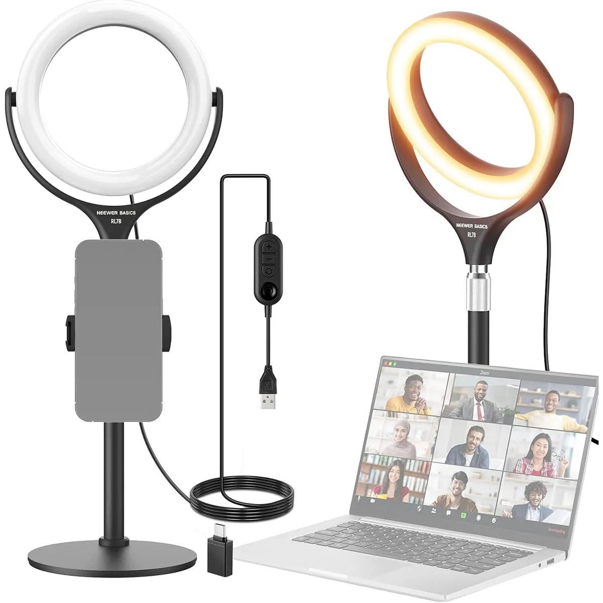 NEEWER RL7B 18cm Ring Light with Mini Stand