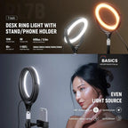 NEEWER RL7B 18cm Ring Light with Mini Stand