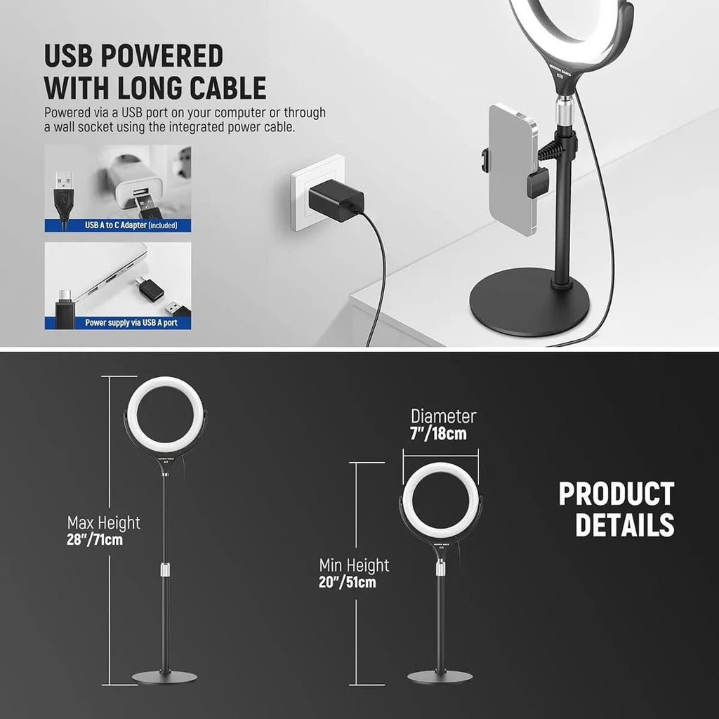 NEEWER RL7B 18cm Ring Light with Mini Stand