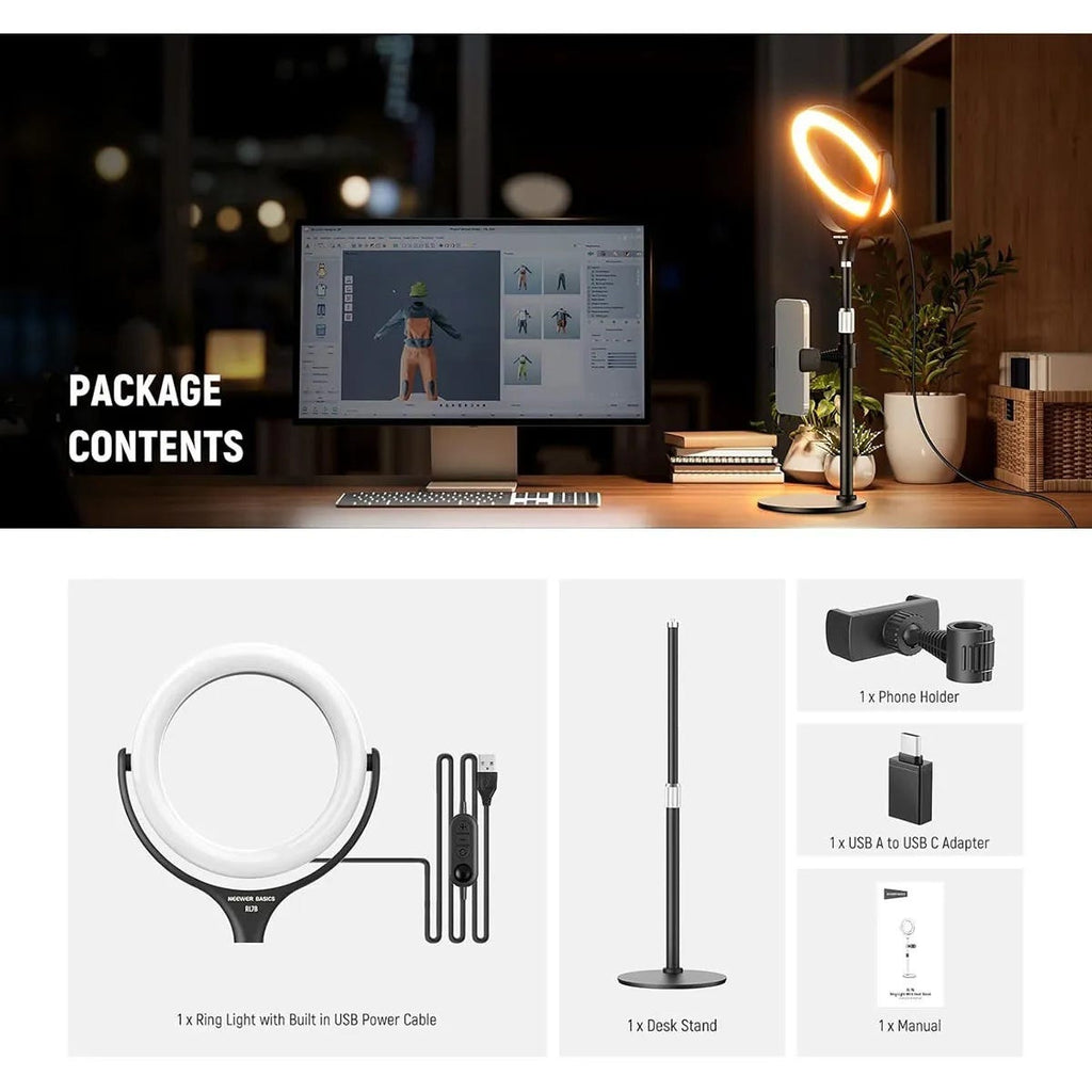 NEEWER RL7B 18cm Ring Light with Mini Stand
