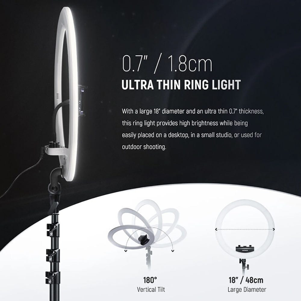 NEEWER RP18B Pro Ring Light Kit with Phone Holder and Light Stand