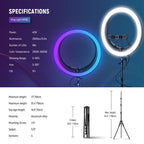 NEEWER RP19C Ring Light Kit with 3pcs Mobile Phone Bracket