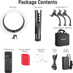 NEEWER RP19H Ring Light Kit with 3 Phone Holders and Light Stand