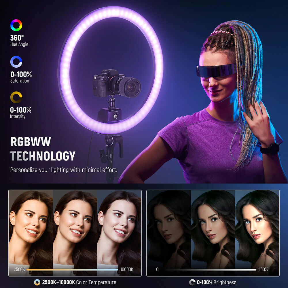 NEEWER SRP18C Ultra-Slim RGB Ring Light