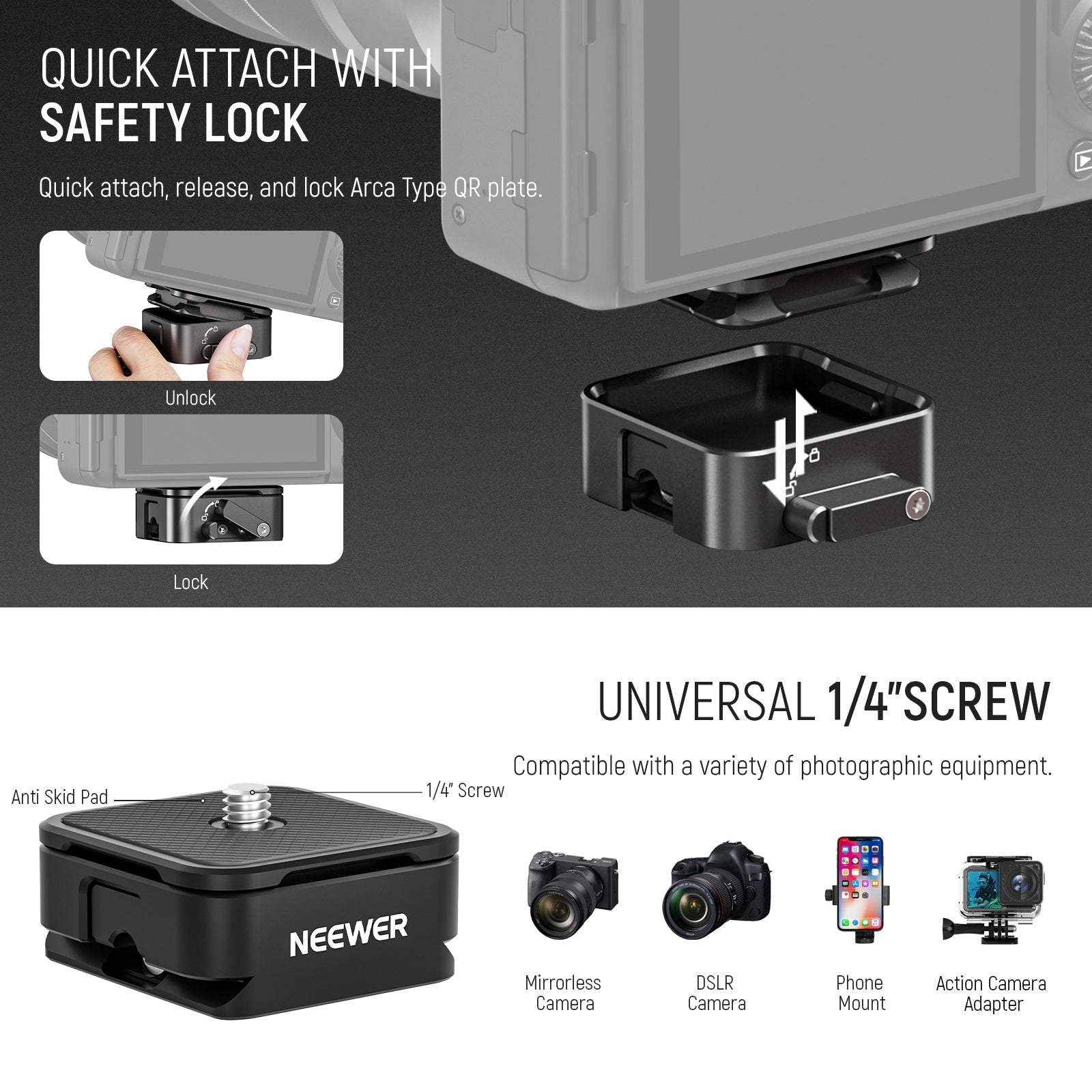 NEEWER ST200 Overhead Tabletop Mount Stand