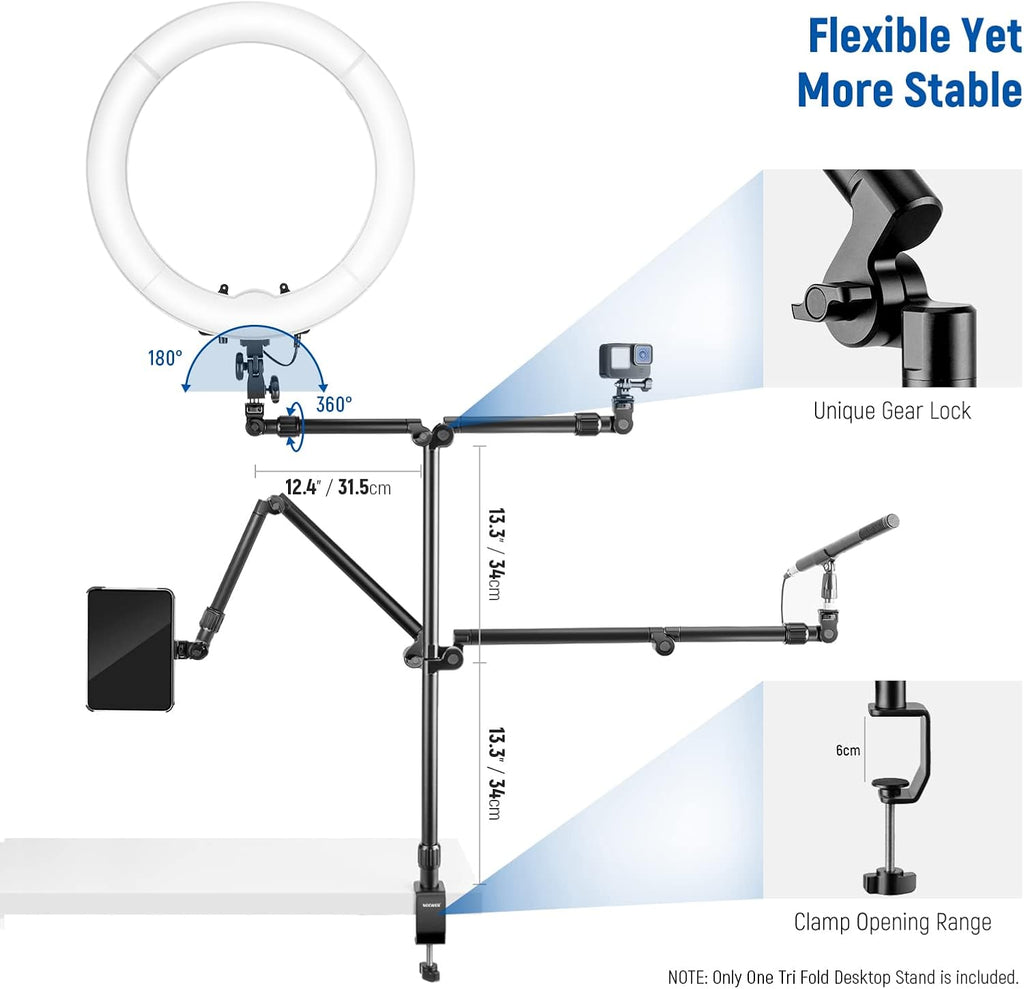 NEEWER ST3 Flexible Overhead Camera Mount Desk Stand