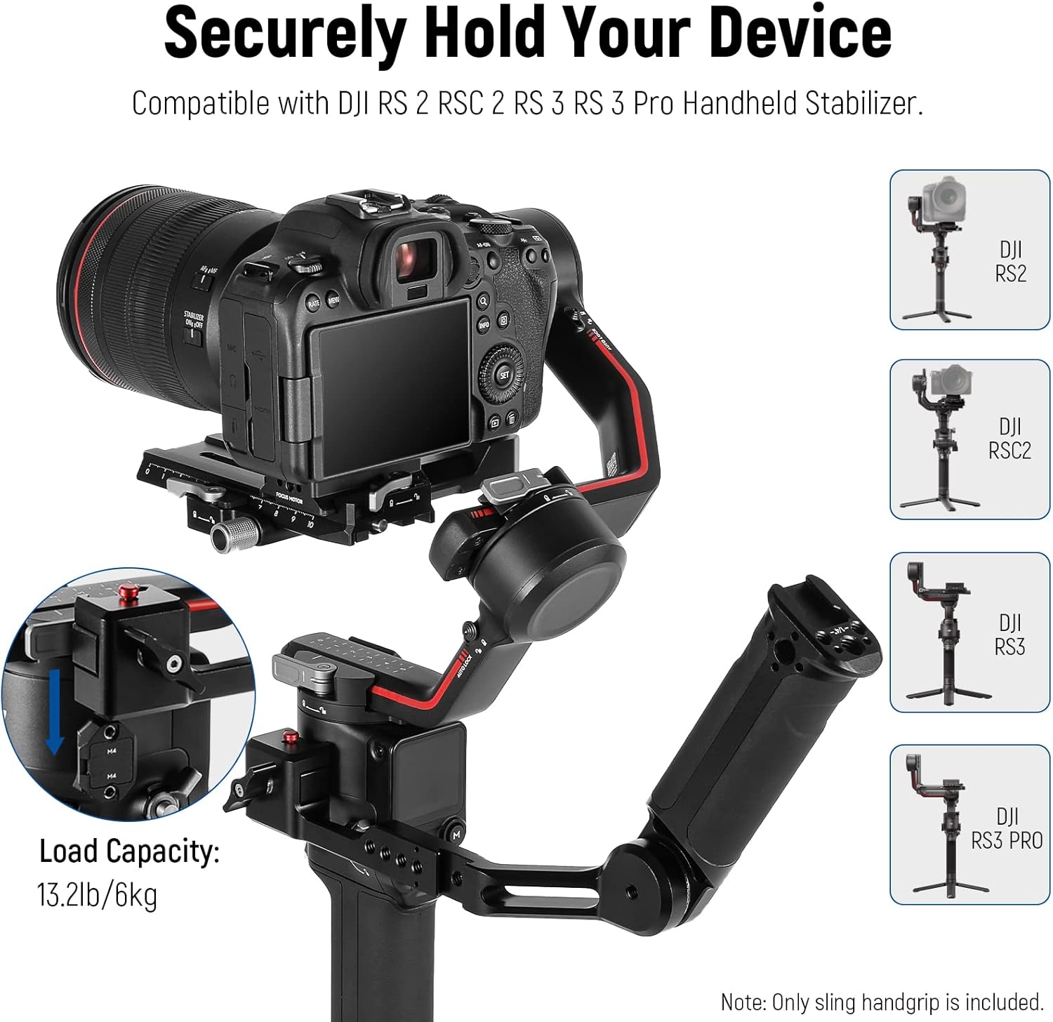 NEEWER ST49 Adjustable Handle for DJI RS2/RSC2/RS3/RS3 Pro