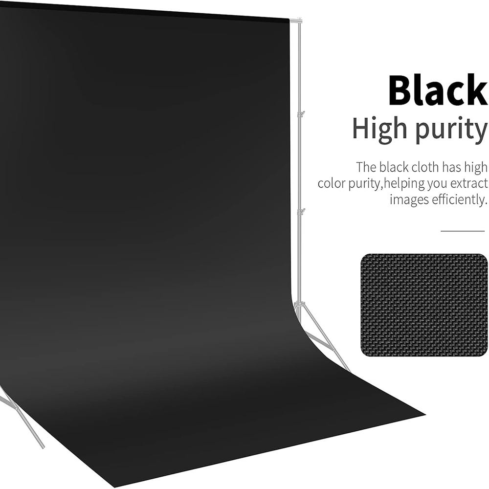 NEEWER Studio Backdrop Black - 1.8x2.8m